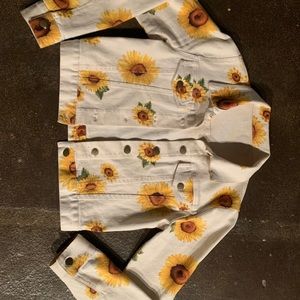 Vintage Denim Sunflower Jacket